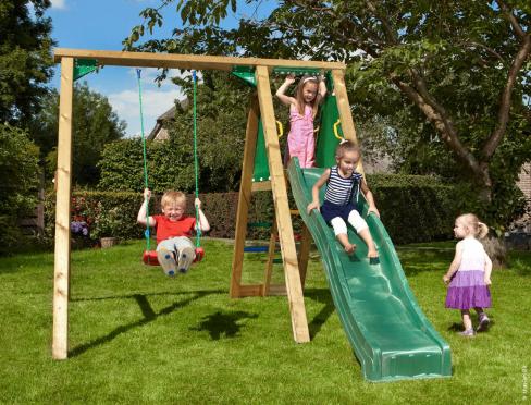 Jungle Peak | Wooden climbing frame with swing